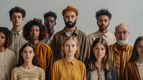 Portrait d'un groupe diversifié de personnes en tenue d'automne 