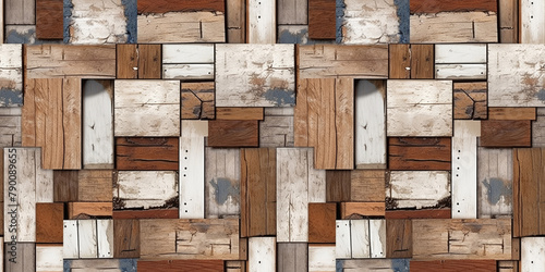 Old wooden seamless background.
