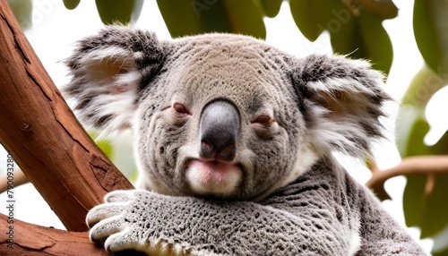 koala-resting-and-sleeping-on-his-tree-with-a-cute-smile