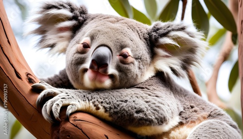 koala-resting-and-sleeping-on-his-tree-with-a-cute-smile