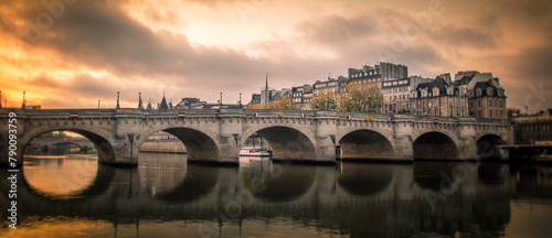 Pont Neuf Bridge, the oldest standing bridge across the river Seine.