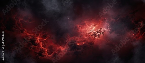Dark sky with clouds over red and black background