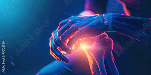 Bursitis Blues: The Joint Pain and Tenderness - Picture a person with a highlighted joint, holding it in pain, illustrating the joint pain and tenderness of bursitis