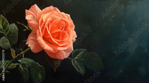 The Stunning Beauty of a Ferdinand Pichard Rose against a Dark Background