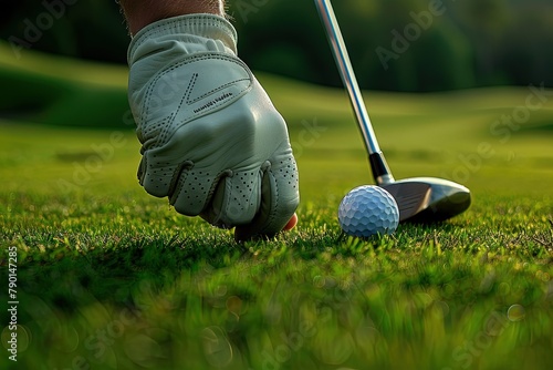 a golf player putting a golf ball on the green