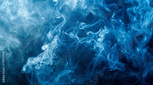 Against the blankness of an untouched canvas, tendrils of sapphire smoke spiral and intertwine, weaving tales of enchantment and wonder in their ephemeral dance.