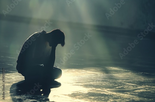 Man praying in solitude