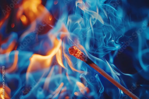Matchstick Ignition in Blue Hues