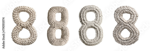 Pack of a alphabet number 8 Letter on Transparent Background - Ai Generated