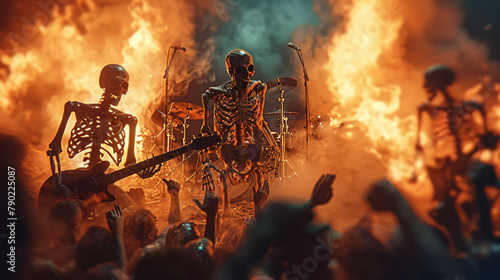 Really dead death metal band performing in hell