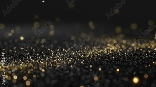 Golden Glitter Shower: Close-Up View of Sparkling Confetti Falling Like a Starry Night Sky