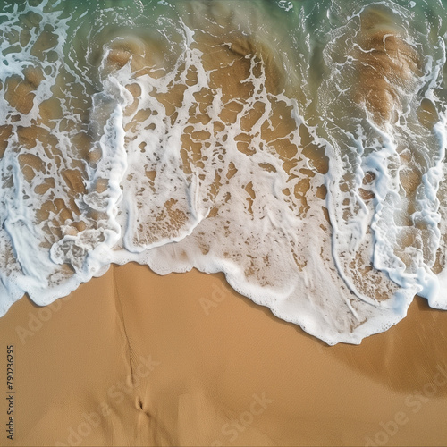 Fondo de orilla de playa con olas y espuma