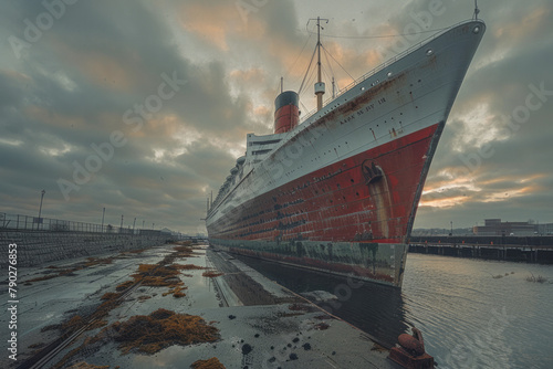 A photograph of a retired ocean liner, now a floating museum, where visitors can learn about the gol