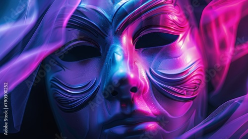 Theater or carnival mask. Illustration for cover, card, postcard, interior design, poster, brochure or presentation.