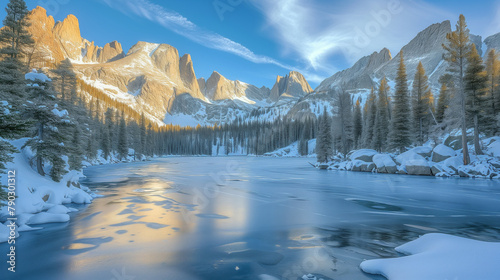Rocky Mountains Frozen Lakes