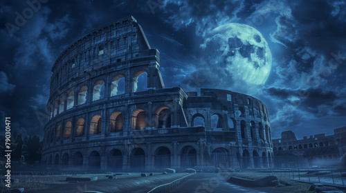 Roman Colosseum Moonlight