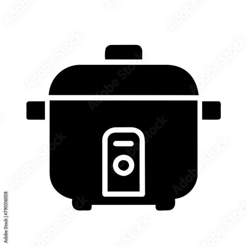Pressure cooker icon vector graphics element silhouette sign symbol illustration on a Transparent Background