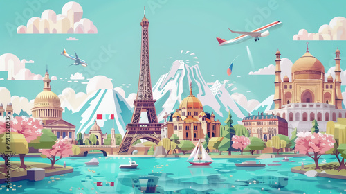 Global Adventure Collage: Parisian Charm to Taj Majesty