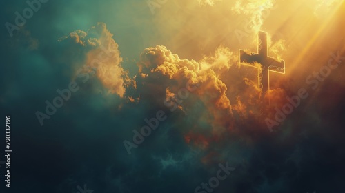 Cross in the Middle of Cloud-Filled Sky