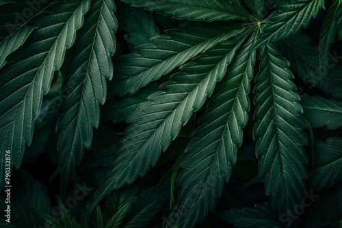 Abstract cannabis fan leaf background closeup, cannabis leaf closeup, cannabis background, green leaf background