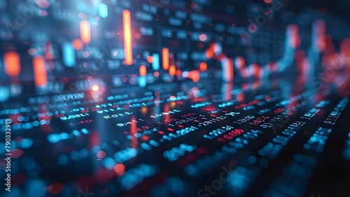 Vibrant Digital Stock Data Array - Finance in Focus. Concept Stock Prices, Finance Trends, Digital Investments, Market Data Analysis, Stock Market Strategies