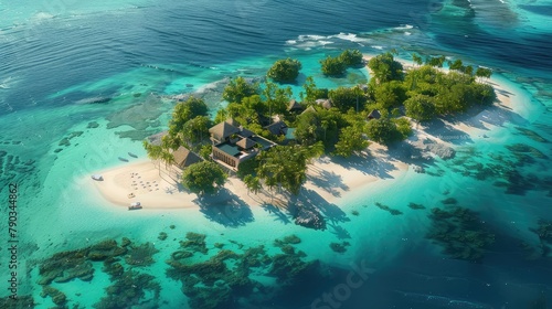 A secluded island paradise with pristine beaches and turquoise waters,