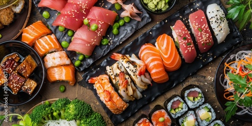 A Feast of Colorful Sushi Delights