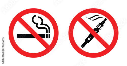 No smoking or vaping no smoking symbols
