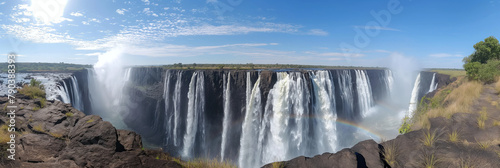 Thundering Victoria Falls on the Zambezi River, Border of Zambia and Zimbabwe