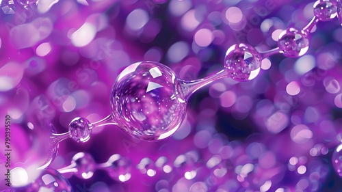 a pattern of molecules, purple