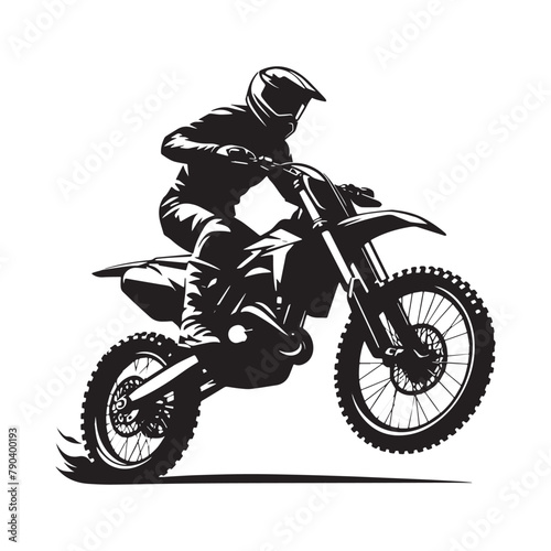  retro vintage dirt bike silhouette black and white illustration, Dirtbike Stunt Silhouettes, Dirtbike Silhouette Scene, Retro Dirtbike Vector Art, Dirtbike Racing Illustration