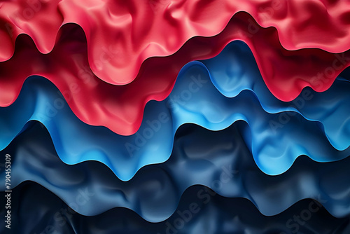 Silken Waves: Fluid Representation of the American Flag for a Contemporary Aesthetic, Suited for Modern Home Decor and Artistic Backgrounds, with Copy Space
