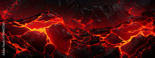 Abstract Fiery Lava Landscape Digital Wallpaper