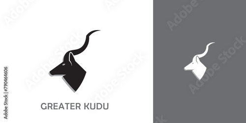 Vector of Greater Kudu on white background, greater kudu logo design