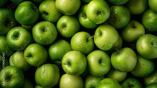 Bunch of green apples or granny smith apples background
