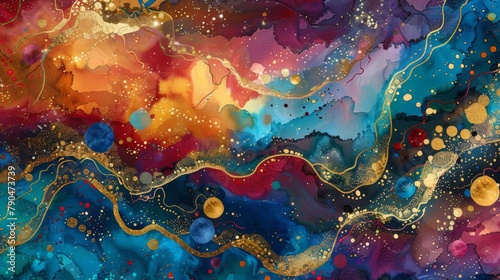 Step into the whirlwind of color and excitement that is Mardi Gras with this captivating digital watercolor background