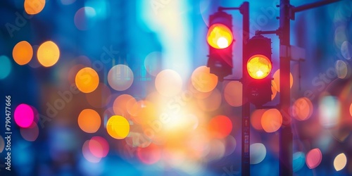 Traffic Light on Side of Road. Generative AI