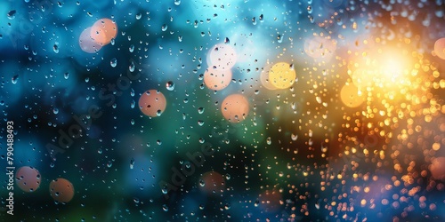 Window With Rain Drops. Generative AI