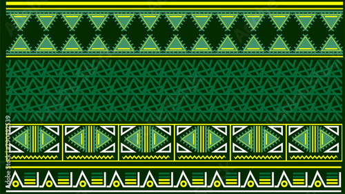 Background Ethnic style colorful seamless border. Tribal decorative tape Polynesian tribal aztec pattern for t shirt, pants, fabric, wallpaper, card template, wrapping paper, carpet, textile, cover.