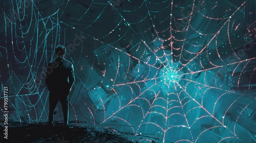 glowing spider web background