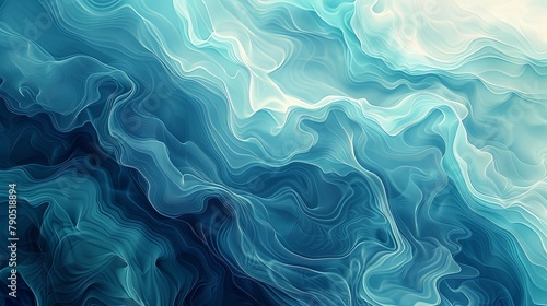 Soft, flowing wave patterns in shades of blue and turquoise create a calming and abstract digital art piece.