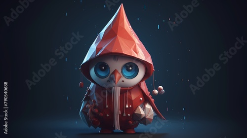 **A whimsical 3D character with a unique design and a hint of mystery