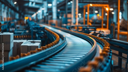 A conveyor belt in a factory stopped with products backed up, depicting production halts or supply chain disruptions that impede business flow and delivery of services or goods