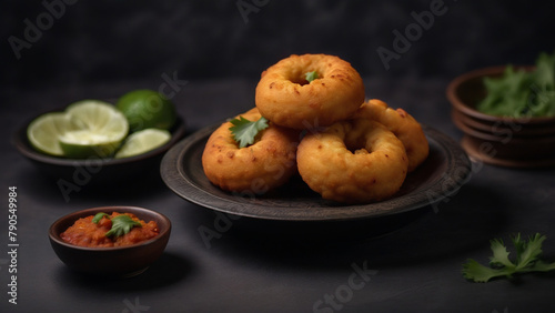 Vadas on a plate, a south Indian dish