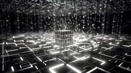 In a room with encrypted black and white light, you have to solve the cube to get out. Generative AI