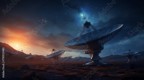 Scientists used a giant radio telescope to listen for signals from distant galaxies, searching for evidence of extraterrestrial life