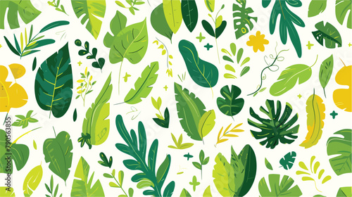 Abstract seamless pattern with green shapes or mark