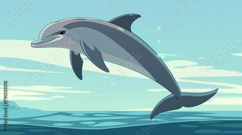 Uses a slowmotion video to capture a dolphin s graceful jump from the water, the soft gray of its body in perfect harmony with the elegant arc of its leap