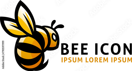 A honey bumble bee, wasp or hornet design bumblebee mascot icon sign concept
