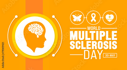 World MS day or multiple sclerosis Day background template. Holiday concept. use to background, banner, placard, card, and poster design template with text inscription and standard color. vector
